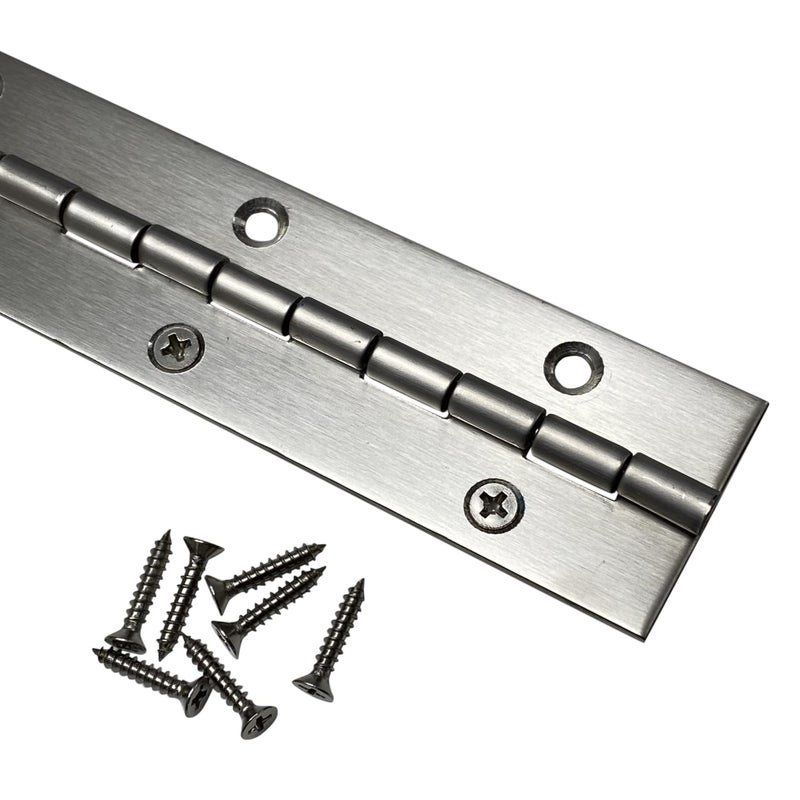 Desunia Heavy Duty 1.5" x 24" Stainless Steel Piano Hinge - .060" Thick - Â¾" S.S. Screws Included - Image 1